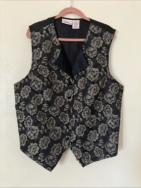 VTG Worthington 90s Floral Brocade Vest, 3X